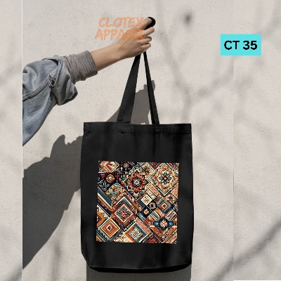 Picture of Smile Canvas Tote Bag Women Empowerment Designed Cotton Canvas Tote Bag With Zipper for Women Girls  Ladies Everyday Daily Useable Fashionable Hand Shoulder Bag For School College University Students (CT 35)