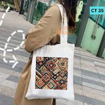 Picture of Smile Canvas Tote Bag Women Empowerment Designed Cotton Canvas Tote Bag With Zipper for Women Girls  Ladies Everyday Daily Useable Fashionable Hand Shoulder Bag For School College University Students (CT 35)