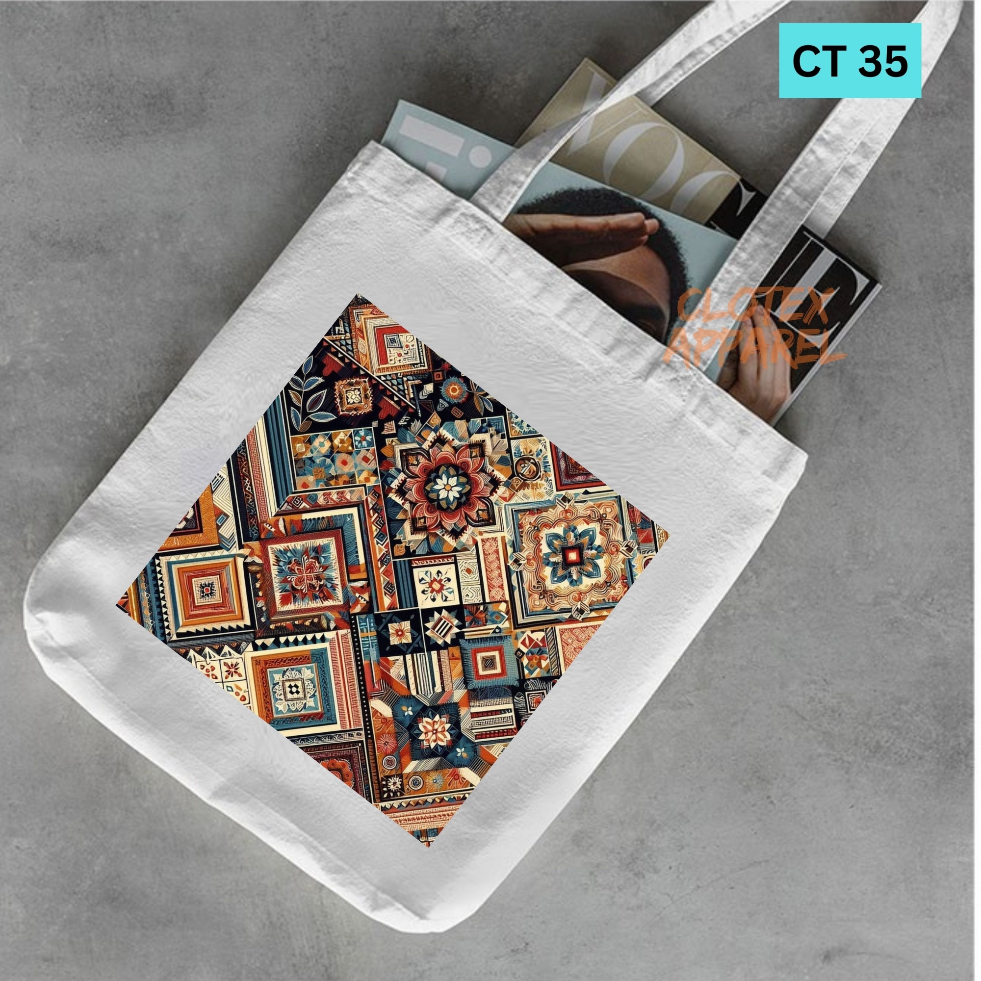 Picture of Smile Canvas Tote Bag Women Empowerment Designed Cotton Canvas Tote Bag With Zipper for Women Girls  Ladies Everyday Daily Useable Fashionable Hand Shoulder Bag For School College University Students (CT 35)