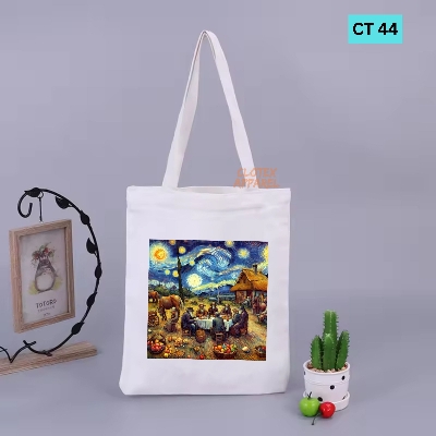 Picture of Smile Canvas Tote Bag Women Empowerment Designed Cotton Canvas Tote Bag With Zipper for Women Girls  Ladies Everyday Daily Useable Fashionable Hand Shoulder Bag For School College University Students (CT 44)