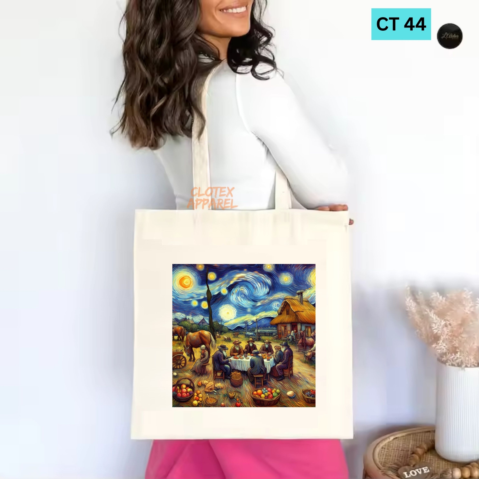 Picture of Smile Canvas Tote Bag Women Empowerment Designed Cotton Canvas Tote Bag With Zipper for Women Girls  Ladies Everyday Daily Useable Fashionable Hand Shoulder Bag For School College University Students (CT 44)