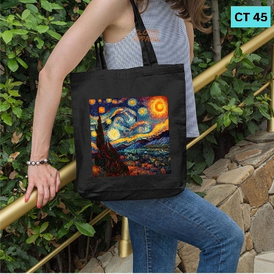 Picture of Smile Canvas Tote Bag Women Empowerment Village Image Designed Cotton Canvas Tote Bag With Zipper for Women Girls  Ladies Everyday Daily Useable Fashionable Hand Shoulder Bag For School College University Students (CT 45)