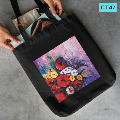 Picture of Smile Canvas Tote Bag Women Empowerment Designed Cotton Canvas Tote Bag With Zipper for Women Girls  Ladies Everyday Daily Useable Fashionable Hand Shoulder Bag For School College University Students (CT 47)