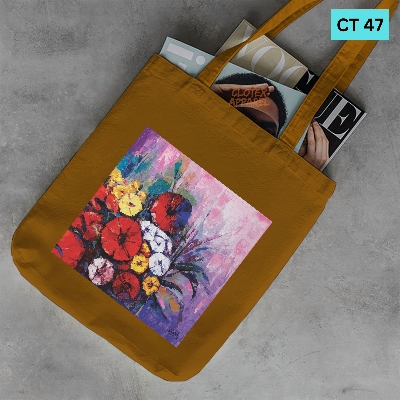 Picture of Smile Canvas Tote Bag Women Empowerment Designed Cotton Canvas Tote Bag With Zipper for Women Girls  Ladies Everyday Daily Useable Fashionable Hand Shoulder Bag For School College University Students (CT 47)