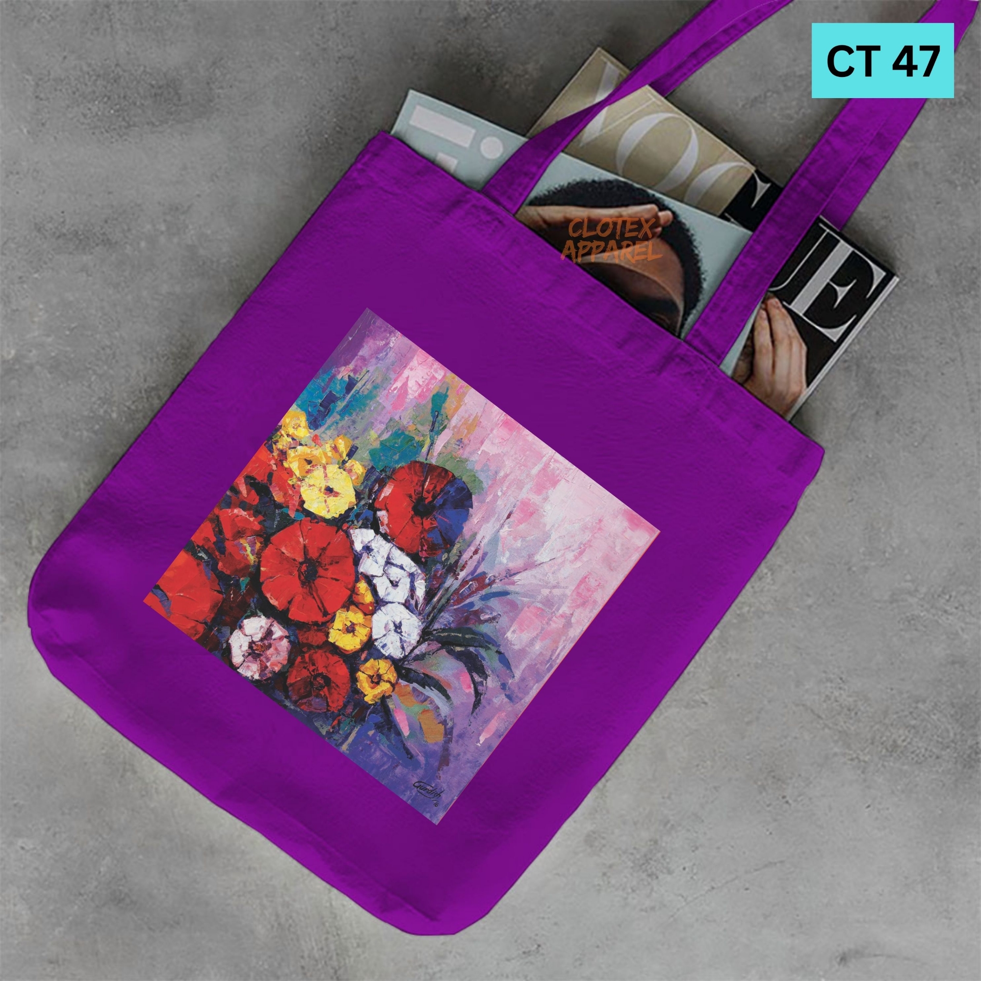 Picture of Smile Canvas Tote Bag Women Empowerment Designed Cotton Canvas Tote Bag With Zipper for Women Girls  Ladies Everyday Daily Useable Fashionable Hand Shoulder Bag For School College University Students (CT 47)