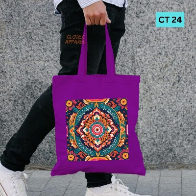 Picture of Smile Canvas Tote Bag Women Empowerment Designed Cotton Canvas Tote Bag With Zipper for Women Girls  Ladies Everyday Daily Useable Fashionable Hand Shoulder Bag For School College University Students (CT 24)