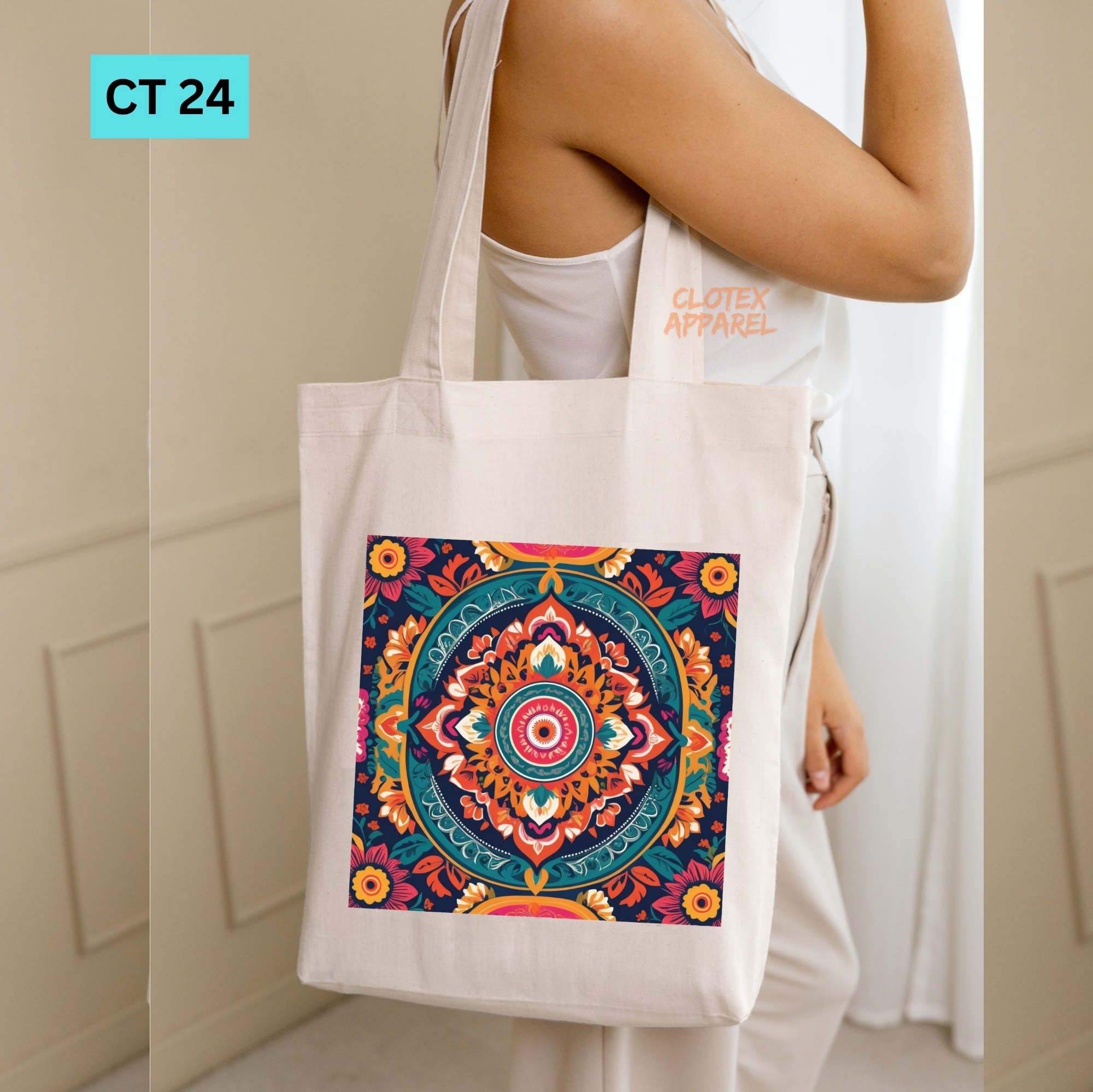 Picture of Smile Canvas Tote Bag Women Empowerment Designed Cotton Canvas Tote Bag With Zipper for Women Girls  Ladies Everyday Daily Useable Fashionable Hand Shoulder Bag For School College University Students (CT 24)