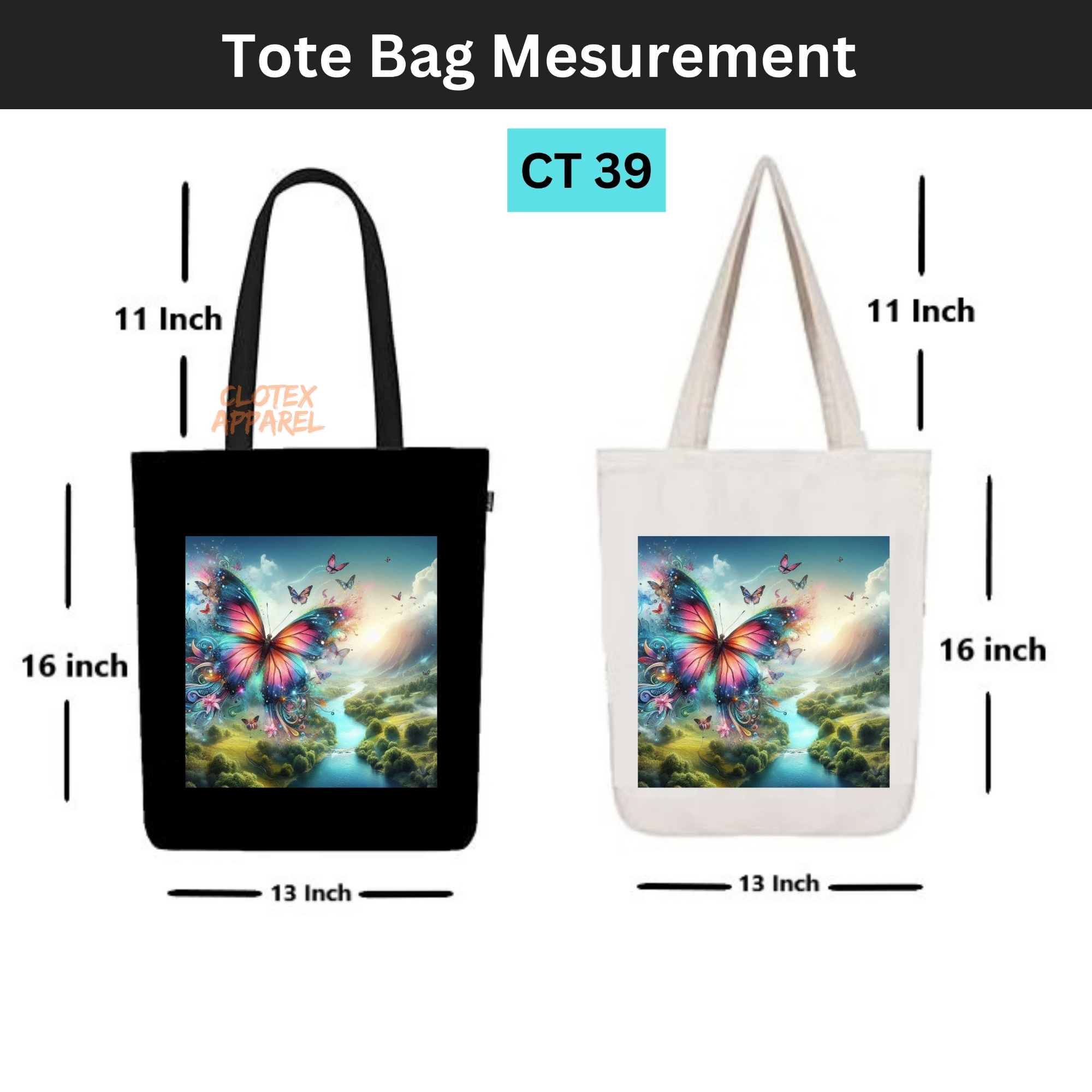 Picture of Smile Canvas Tote Bag Women Empowerment Baterfly  Designed Cotton Canvas Tote Bag With Zipper for Women Girls  Ladies Everyday Daily Useable Fashionable Hand Shoulder Bag For School College University Students (CT 39)