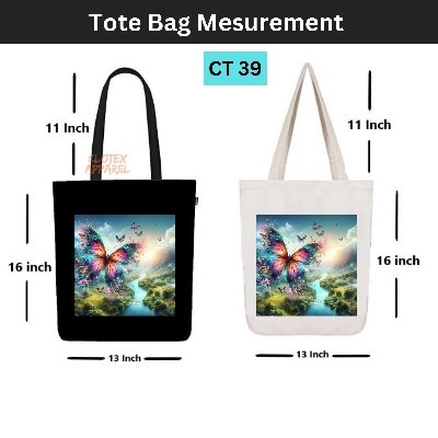 Picture of Smile Canvas Tote Bag Women Empowerment Baterfly  Designed Cotton Canvas Tote Bag With Zipper for Women Girls  Ladies Everyday Daily Useable Fashionable Hand Shoulder Bag For School College University Students (CT 39)
