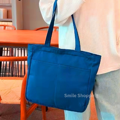 Picture of Women Cotton tote bag solid color designer ladies casual handbag shoulder bag simple large capacity reusable shopping beach bag FSB 09