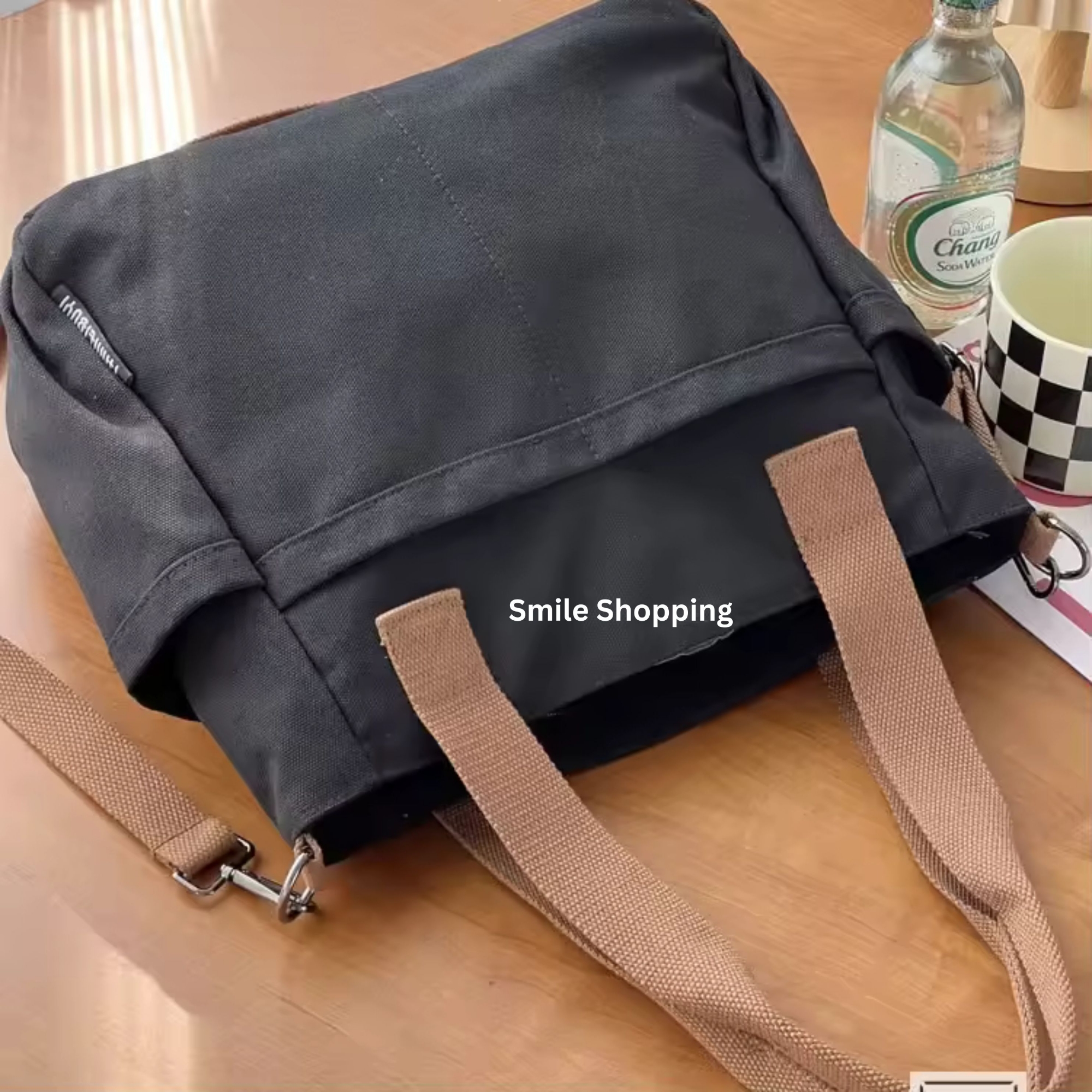 Picture of Cotton Fashion Shoulder Bag With Long Belt, Women's Canvas Casual Tote Shoulder Bag Large Capacity Cotton Shoulder Bag FSB 10