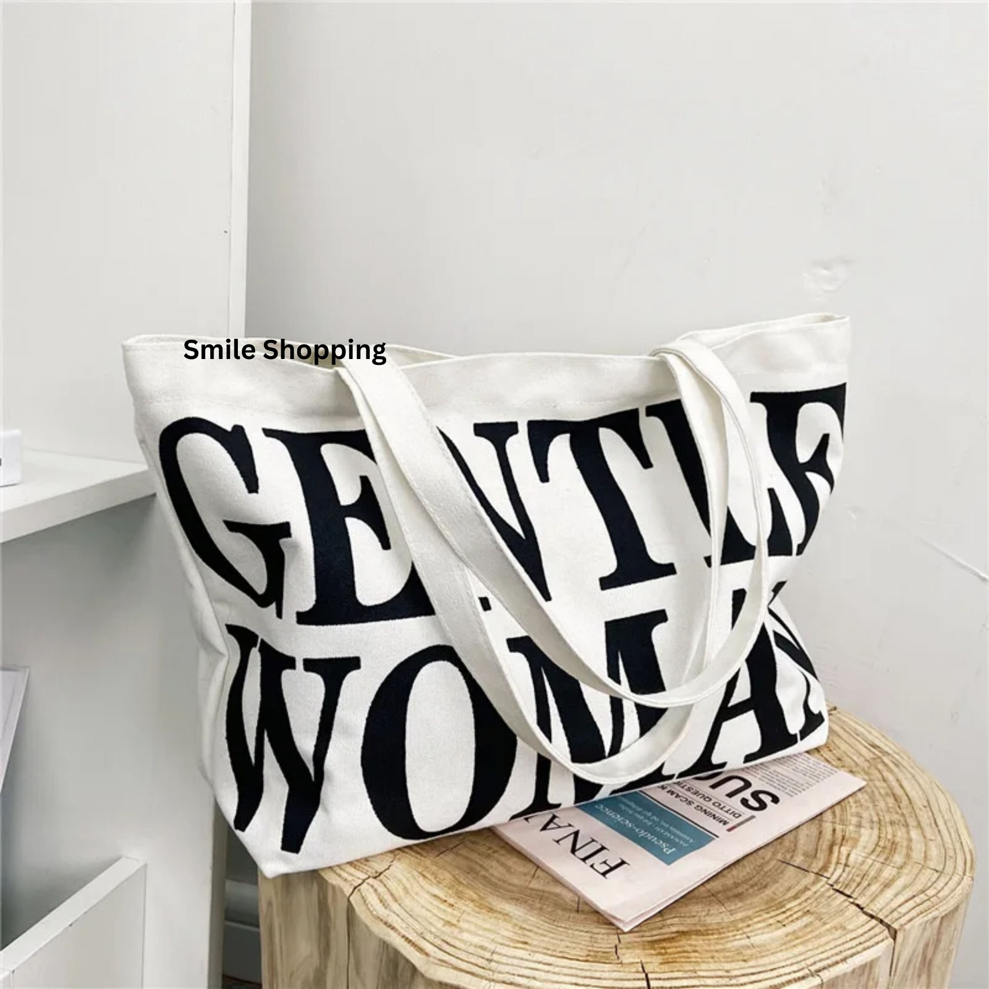 Picture of Fashion Letter Gentle Women Printing Tote Bag Large Capacity Casual Canvas Shoulder Bag For Women (FSB 15)