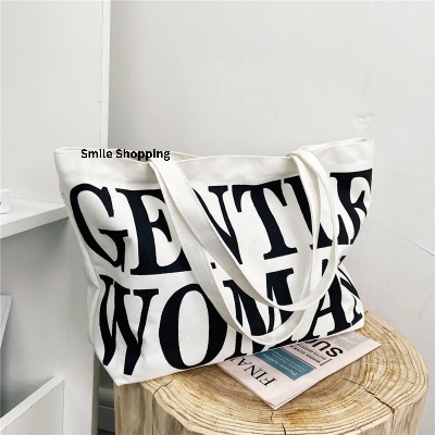 Picture of Fashion Letter Gentle Women Printing Tote Bag Large Capacity Casual Canvas Shoulder Bag For Women (FSB 15)