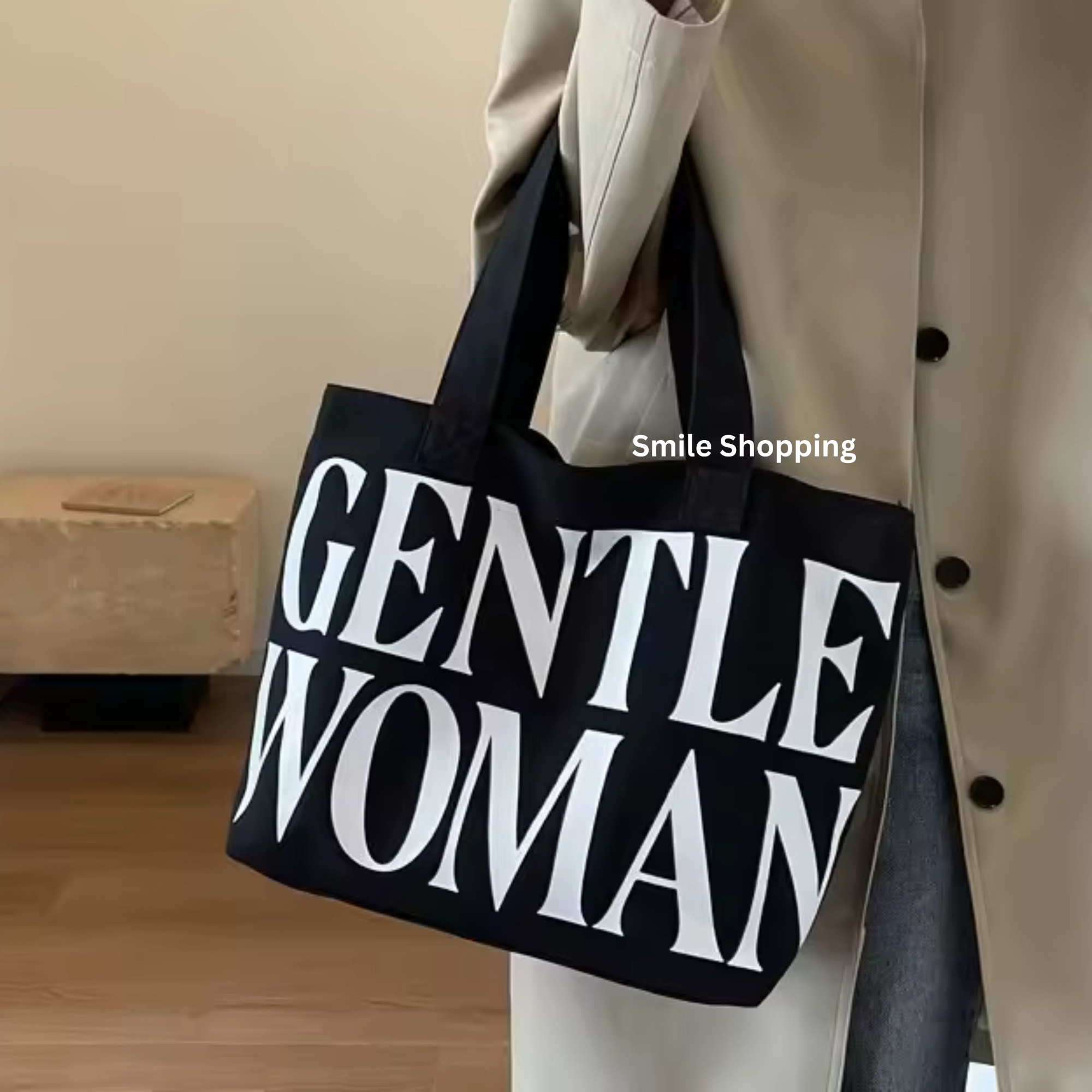 Picture of Fashion Letter Gentle Women Printing Tote Bag Large Capacity Casual Canvas Shoulder Bag For Women (FSB 15)