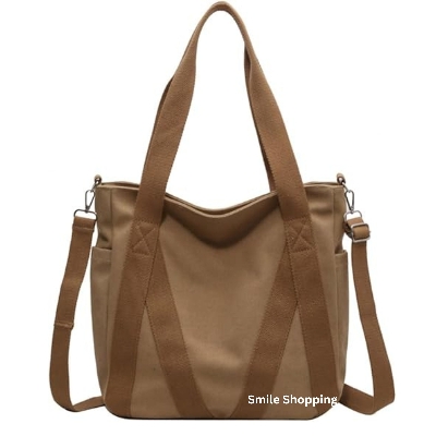 Picture of Canvas Stylist Shoulder Bag Women Tote Bag Aesthetic Plain Canvas Tote Bags Crossbody Tote Bag Fashionable Cotton Shoulder Bag (FSB 14)