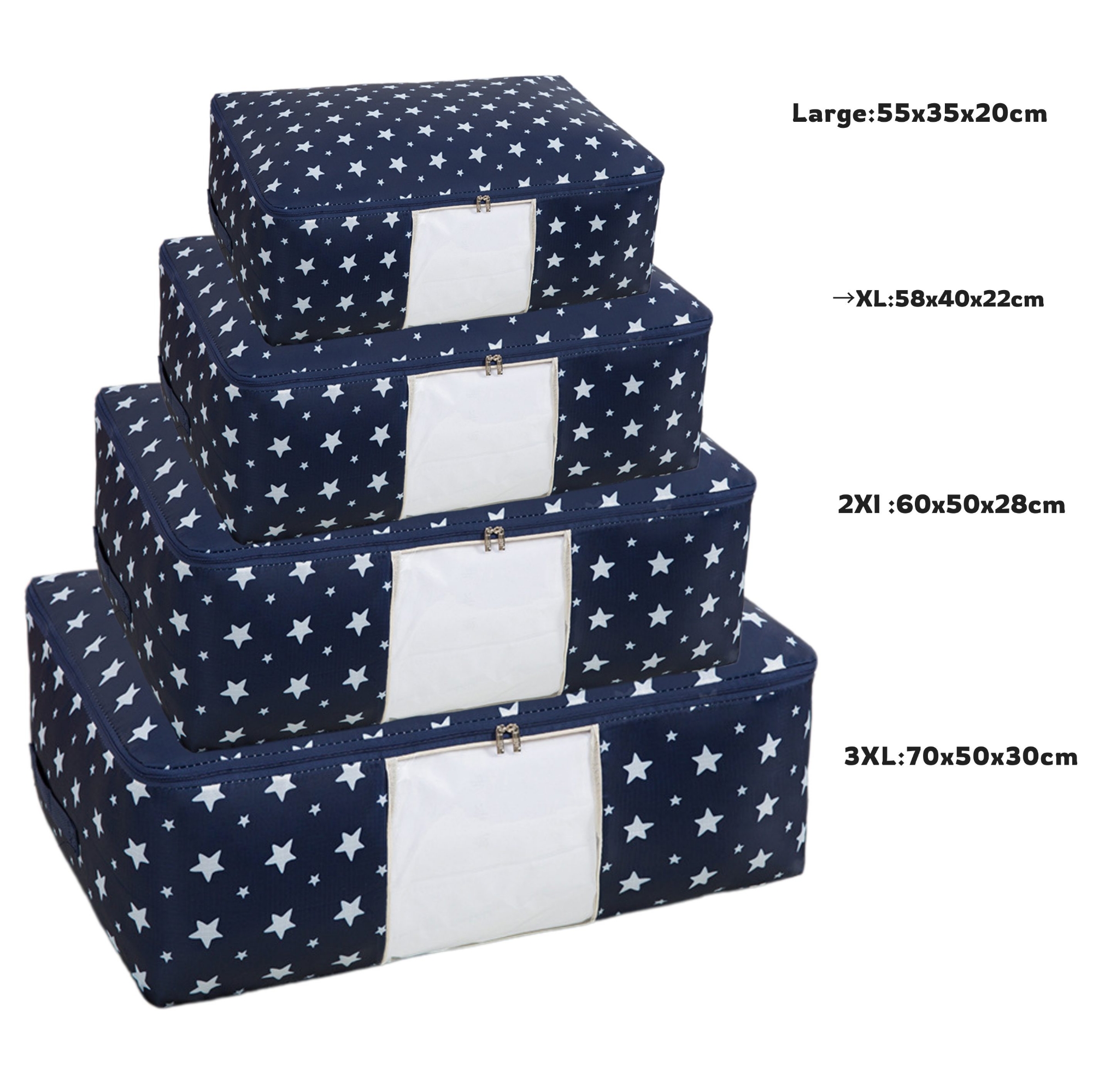 Picture of Star Printed Premium Quality Quilt Storage Bag, Blanket Storage Bag, Cloth ,Pillow Organizer Bag Wardrobe Organizer.(NSPSB-01)