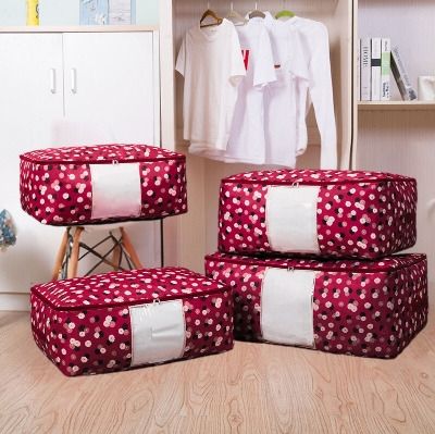 Picture of Maroon Printed Premium Quality Quilt Storage Bag, Blanket Storage Bag, Cloth ,Pillow Organizer Bag Wardrobe Organizer.(MPSB-01)