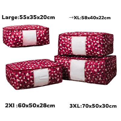 Picture of Maroon Printed Premium Quality Quilt Storage Bag, Blanket Storage Bag, Cloth ,Pillow Organizer Bag Wardrobe Organizer.(MPSB-01)