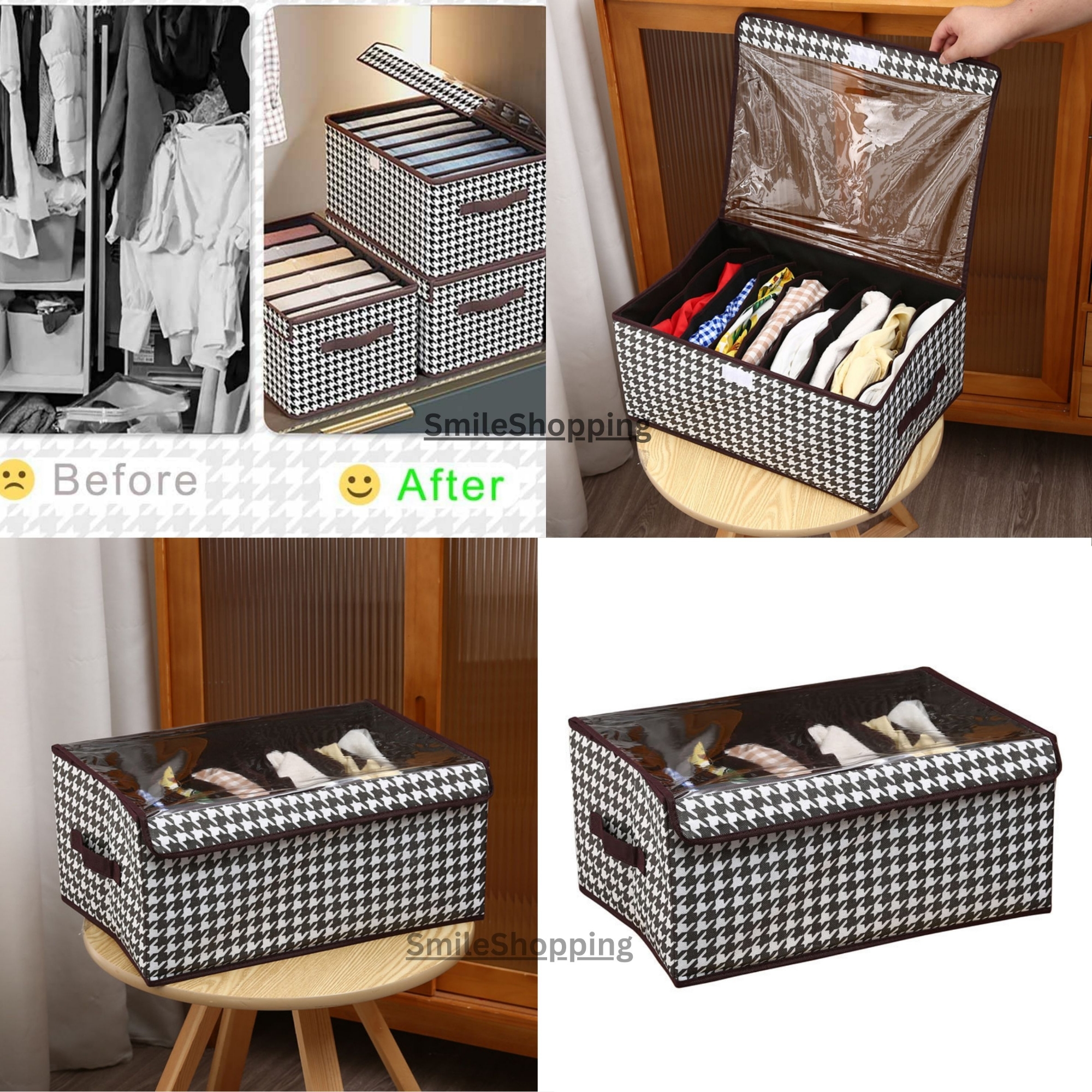 Picture of New Cloth Storage Box With  Transparent Cover Premium Quality Dustproof Cloth Organizer Box(NWP T9L )