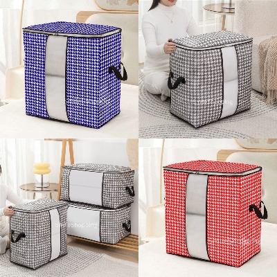 Picture of Vertical Printed Premium Quality Quilt Storage Bag Large Capacity Winter Cloth Blanket Storage Organizer NWPSB V