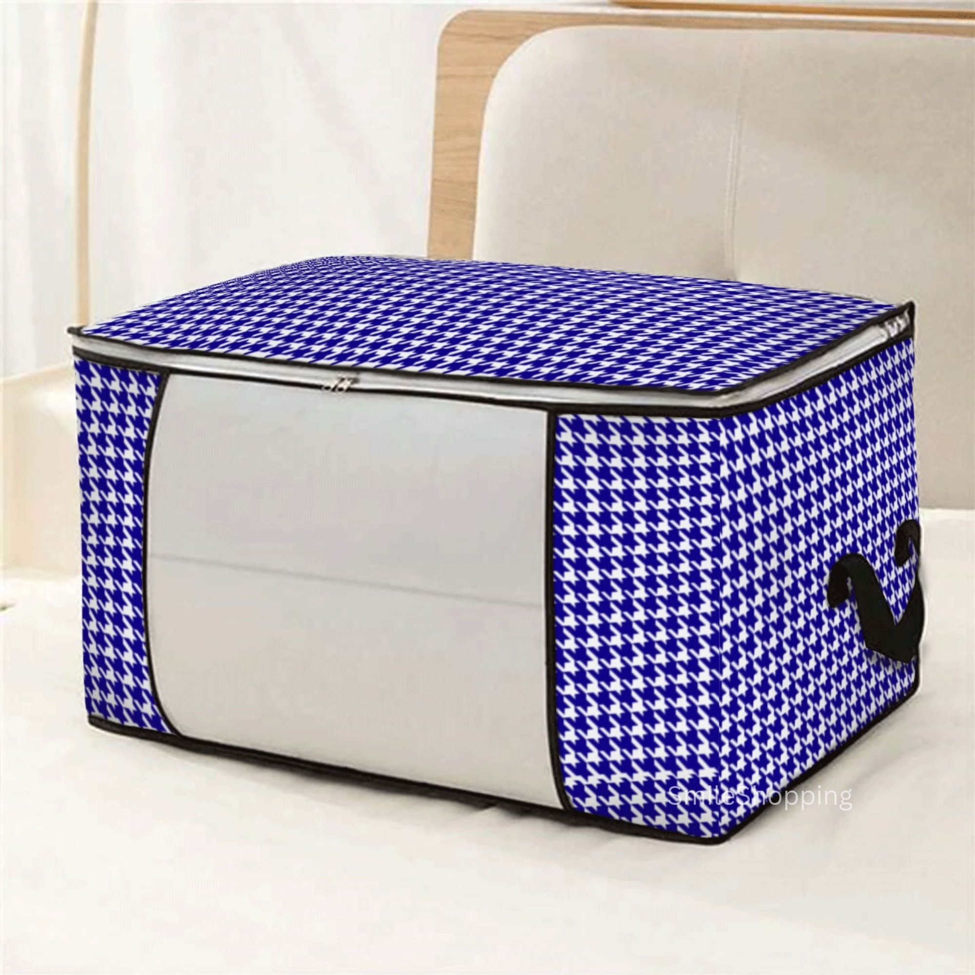 Picture of Horizontal Printed Premium Quality Quilt Storage Bag Large Capacity Winter Cloth Blanket Storage Organizer NWPSB -H