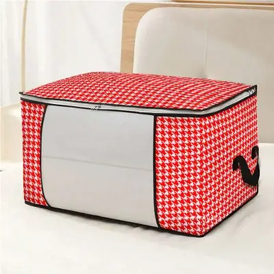 Picture of Horizontal Printed Premium Quality Quilt Storage Bag Large Capacity Winter Cloth Blanket Storage Organizer NWPSB -H