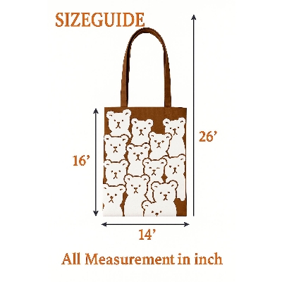 Picture of Printed Premium Quality Canvas Tote Bag, Cat face Printed Tote Bag With Zipper CP-03