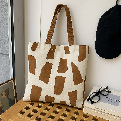 Picture of Printed Premium Quality Canvas Tote Bag, Stone Printed Tote Bag With Zipper CP-02