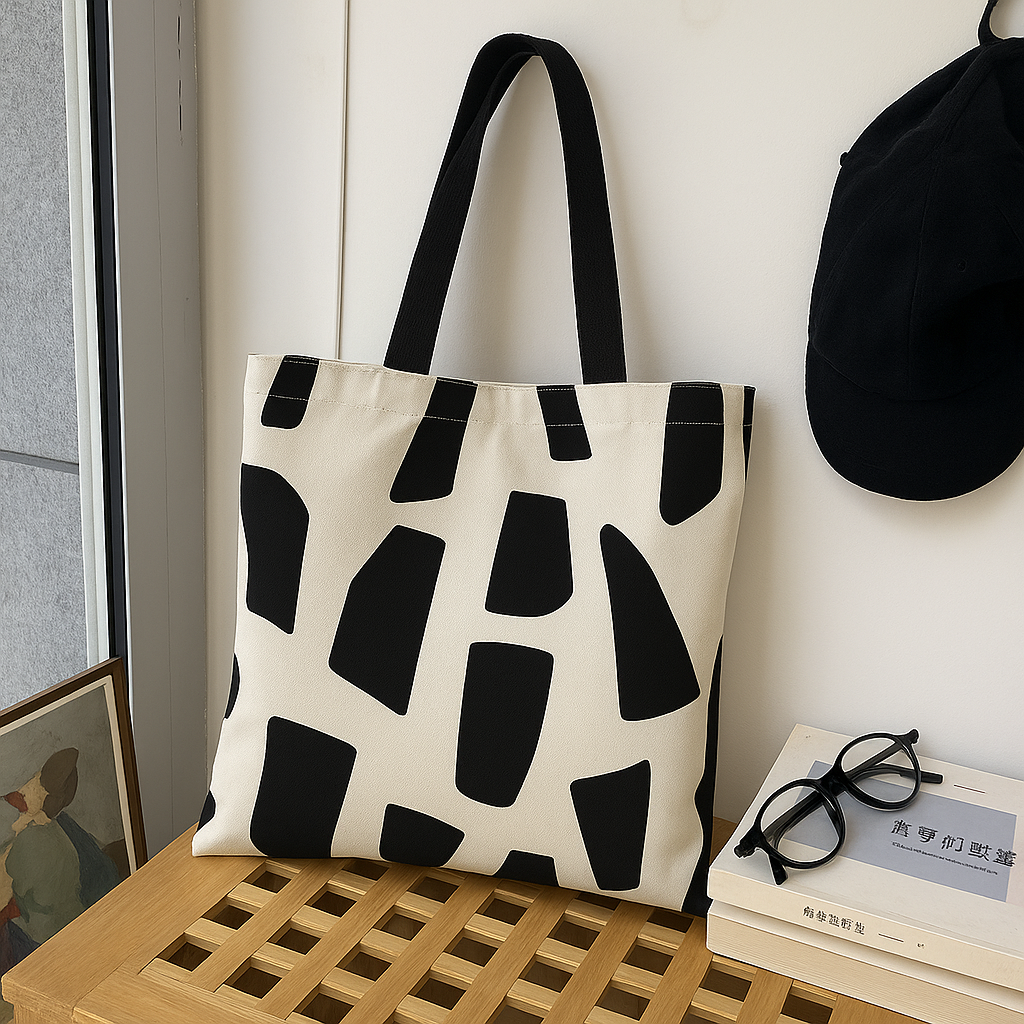 Picture of Printed Premium Quality Canvas Tote Bag, Stone Printed Tote Bag With Zipper CP-02