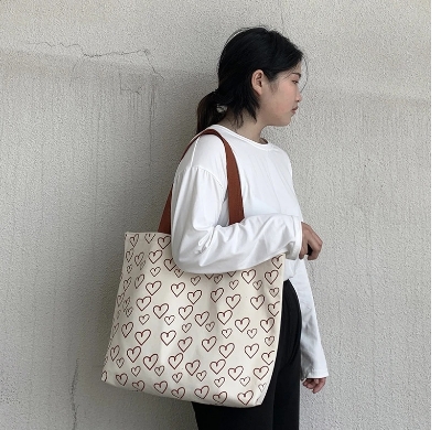 Picture of Printed Premium Quality Canvas Tote Bag, Love Printed Tote Bag With Zipper CP-05