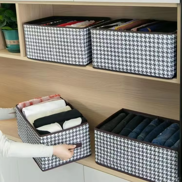 Picture of Printed 9 Grids Cloth Organizer Box – Keep Your Wardrobe Neat & Tidy (NW 9L)