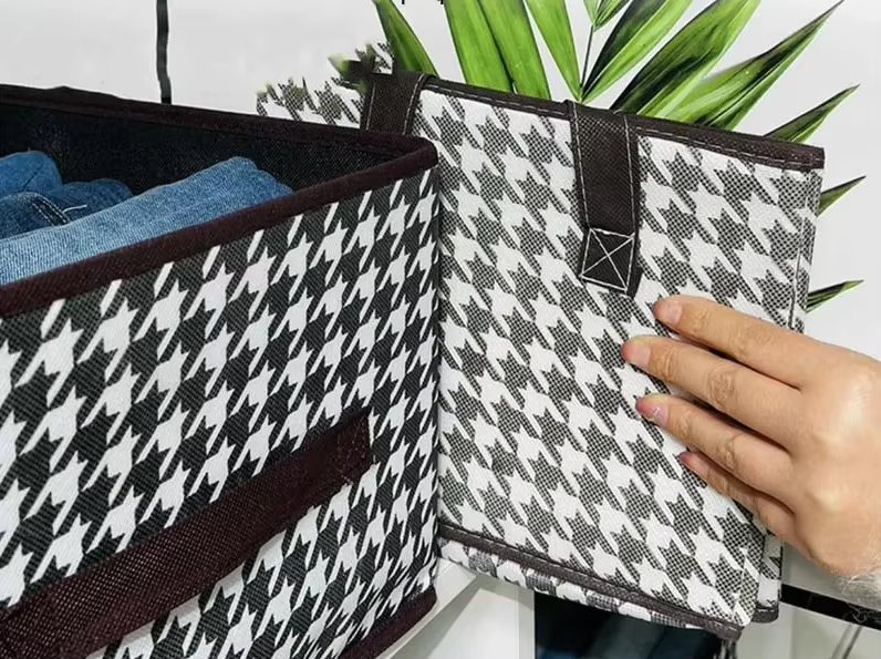 Picture of Printed 9 Grids Cloth Organizer Box – Keep Your Wardrobe Neat & Tidy (NW 9L)