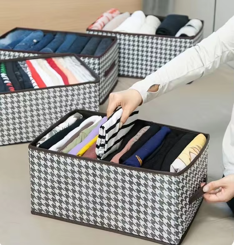 Picture of Printed 9 Grids Cloth Organizer Box – Keep Your Wardrobe Neat & Tidy (NW 9L)