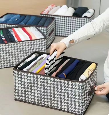 Picture of Printed 9 Grids Cloth Organizer Box – Keep Your Wardrobe Neat & Tidy (NW 9L)