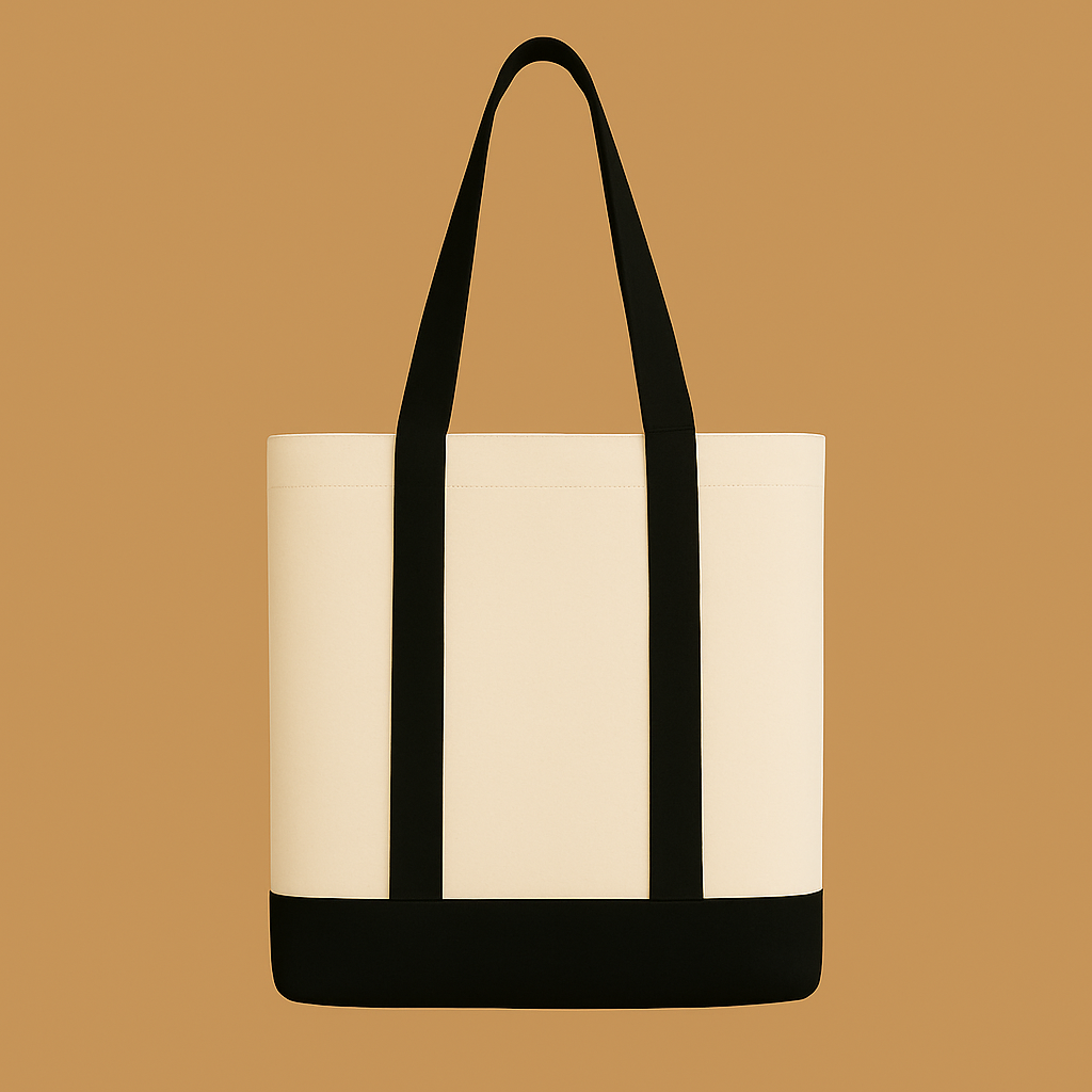 Picture of Contrast Cotton Canvas Shoulder Bag – Stylish & Durable. Fashionable Canvas Tote bag for girls.