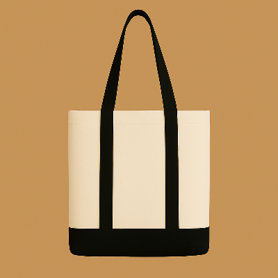 Picture of Contrast Cotton Canvas Shoulder Bag – Stylish & Durable. Fashionable Canvas Tote bag for girls.