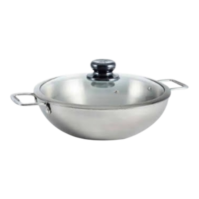 Picture of SKB 3 Layer Wok with Glass Lid, SuS304 Food Grade made by Stainless steel material 20CM