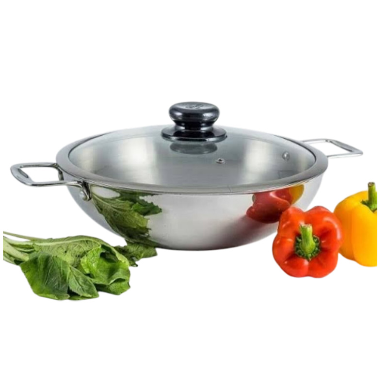 Picture of SKB 3 Layer Wok with Glass Lid, SuS304 Food Grade made by Stainless steel material 20CM