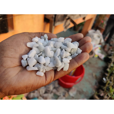 Picture of White Stone ( সাদা রঙ এর পাথর) - 01 KG  Pack of Natural White Color  Decoration Stone Rocks for Aquarium and Many More Decoration Use