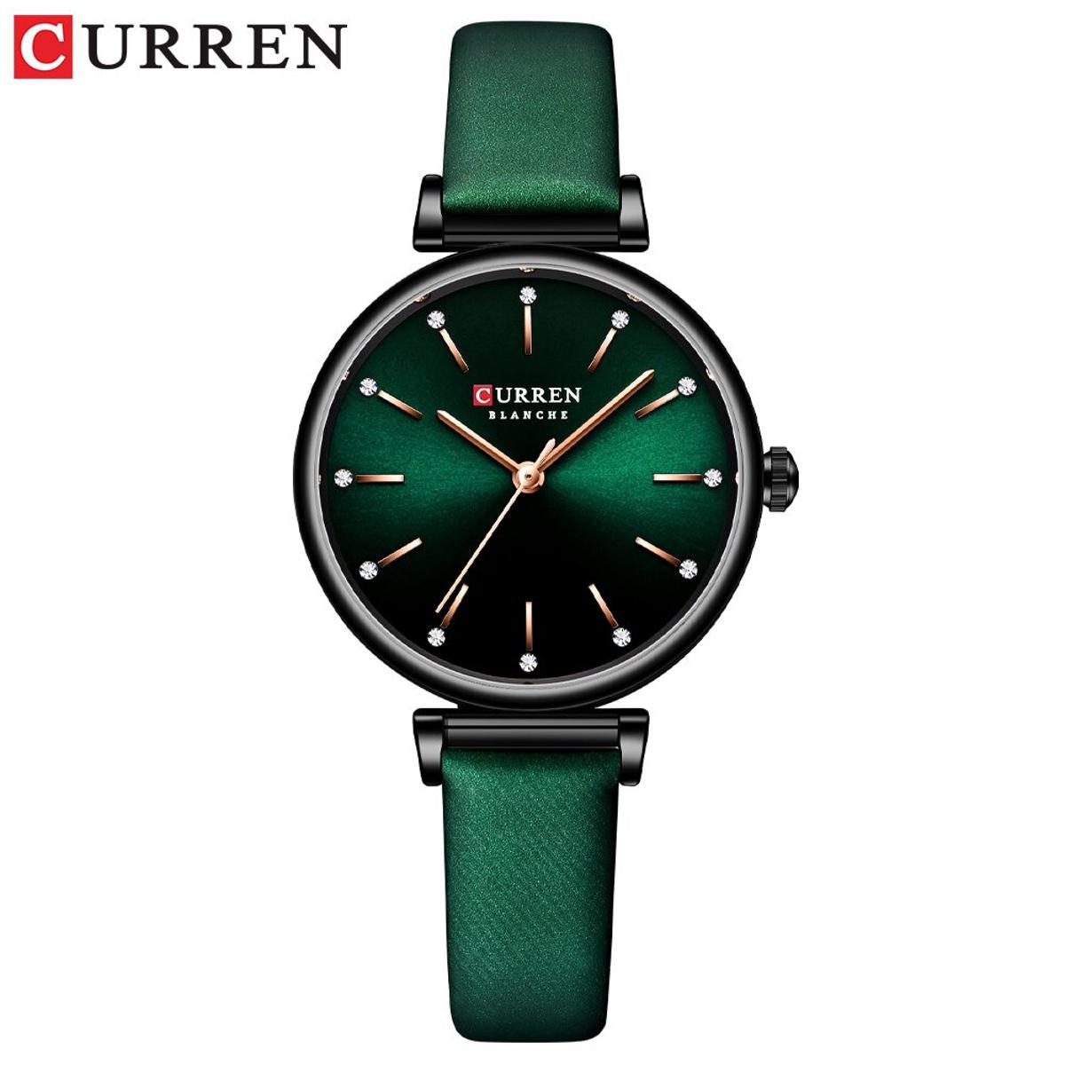 Picture of Curren 9081 PU Leather Analog Watch For Women - Green