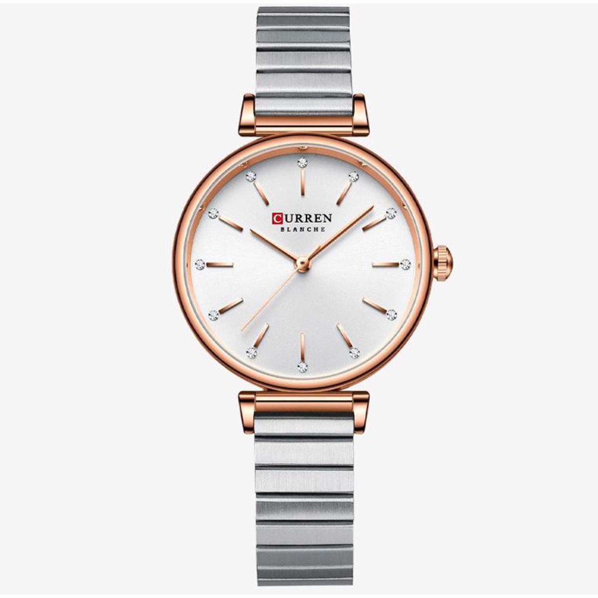 Picture of মহিলাদের জন্য curren 9081 স্টেইনলেস স্টিলের অ্যানালগ ঘড়ি-রূপালী রঙের