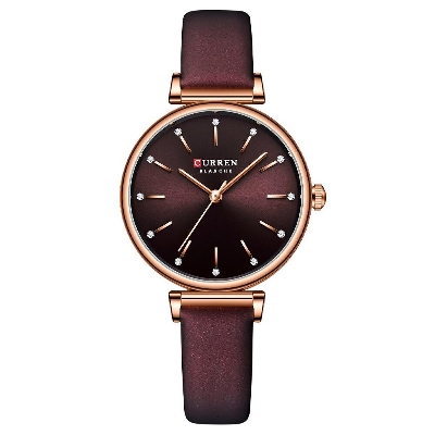 Picture of Curren 9081 Pu Leather Analog Watch For Women - Coffee