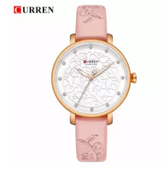 Picture of CURREN 9046 Top Brand Women Watches Pink Leather Wristwatch Analog Ladies Clock Fashion Luxury Quartz Watch-pink