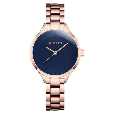 Picture of Curren 9015 Women'S Watch Luxurious Stainless Steel Women'S Watch-Rose Gold And Blue Color
