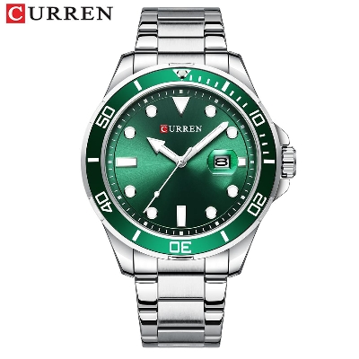 Picture of CURREN 8388 NEW Fashion Business Watches for Man Quartz Stainless Steel Wristwatch Simple Male Clock -SILVER GREEN