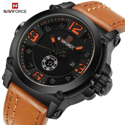Picture of NAVIFORCE NF9099 Leather Wrist Watch For Men - Orange