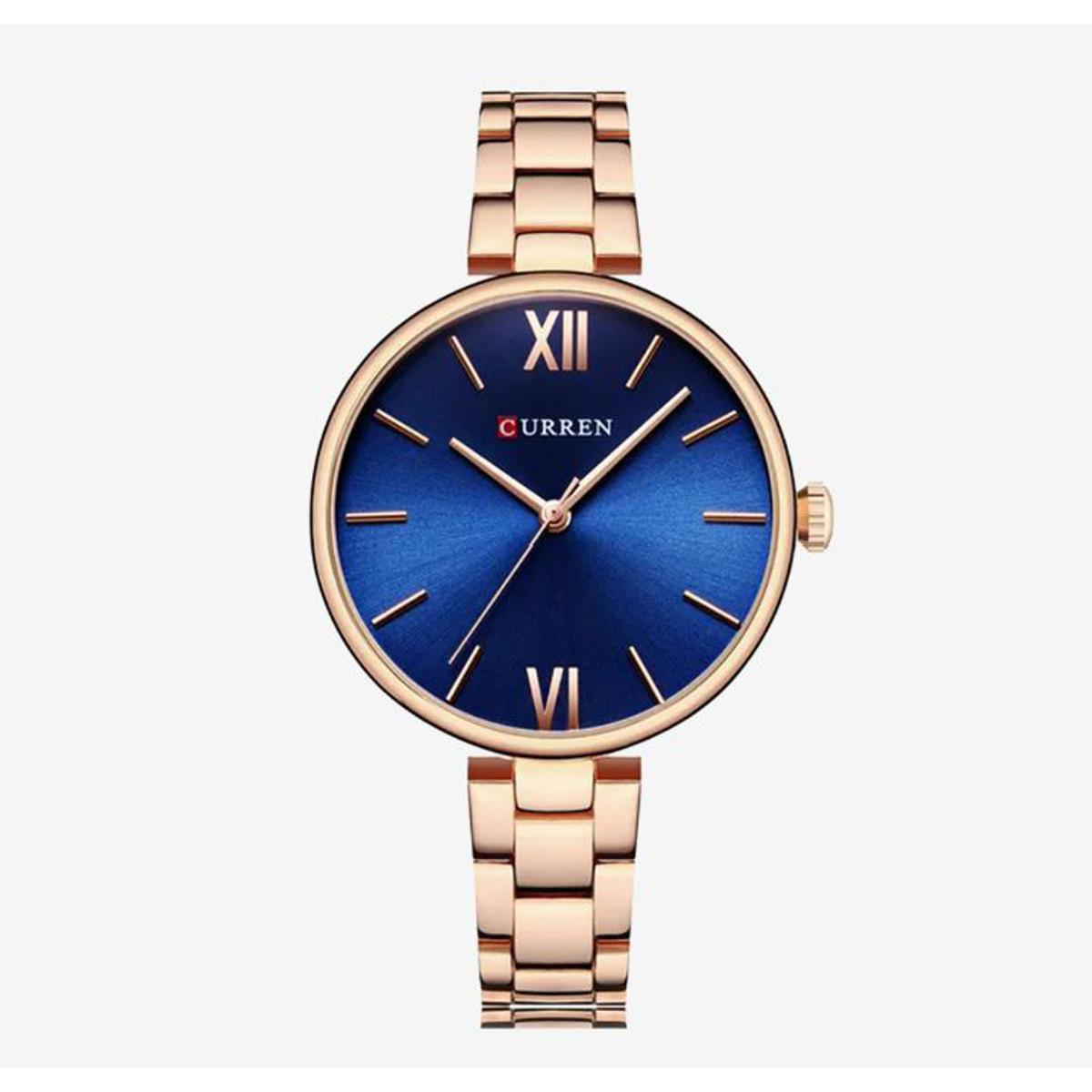 Picture of মহিলাদের জন্য curren 9017 রোজ গোল্ড স্টেইনলেস স্টিল অ্যানালগ ঘড়ি-রোজ গোল্ড রঙের
