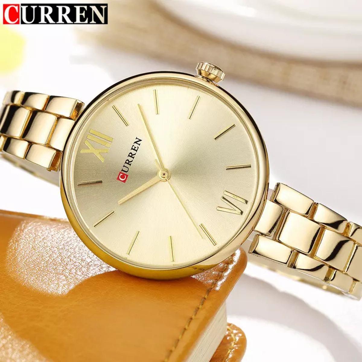 Picture of CURREN 9017 Golden Stainless Steel Analog Watch For Women - Golden