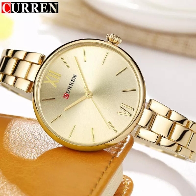 Picture of CURREN 9017 Golden Stainless Steel Analog Watch For Women - Golden
