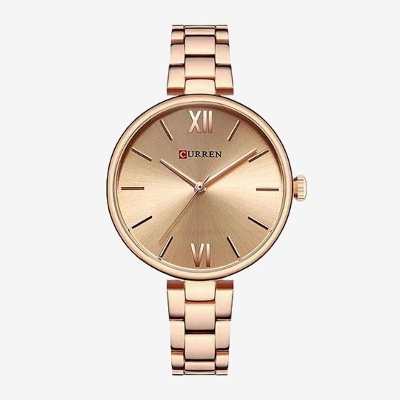 Picture of মহিলাদের জন্য curren 9017 রোজ গোল্ড স্টেইনলেস স্টিল অ্যানালগ ঘড়ি-রোজ গোল্ড রঙের